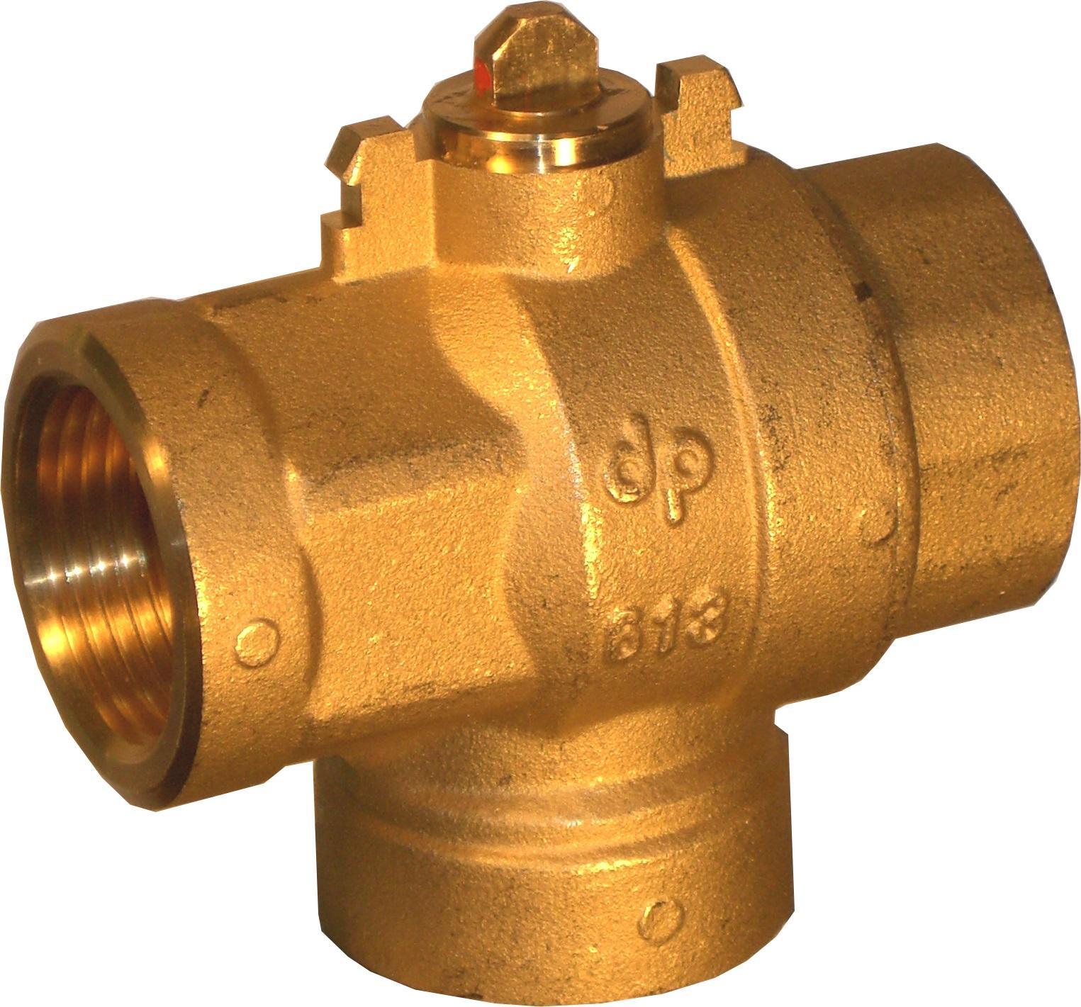 valvola a sfera motorizzata tre vie ottone nichelato femmina femmina De Pala