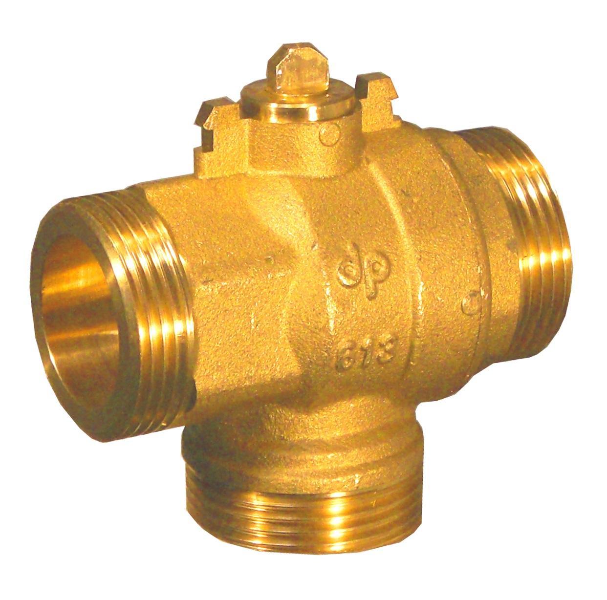 corpo valvola a sfera 3 vie in ottone per impianti idraulici e riscaldamento