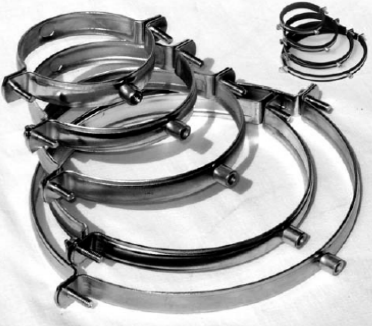 Staffa ancoraggio doppia barilotto DN250 mm acciaio zincato Steam STD250 staffa ancoraggio doppia barilotto dn250 acciaio zincato steam std250