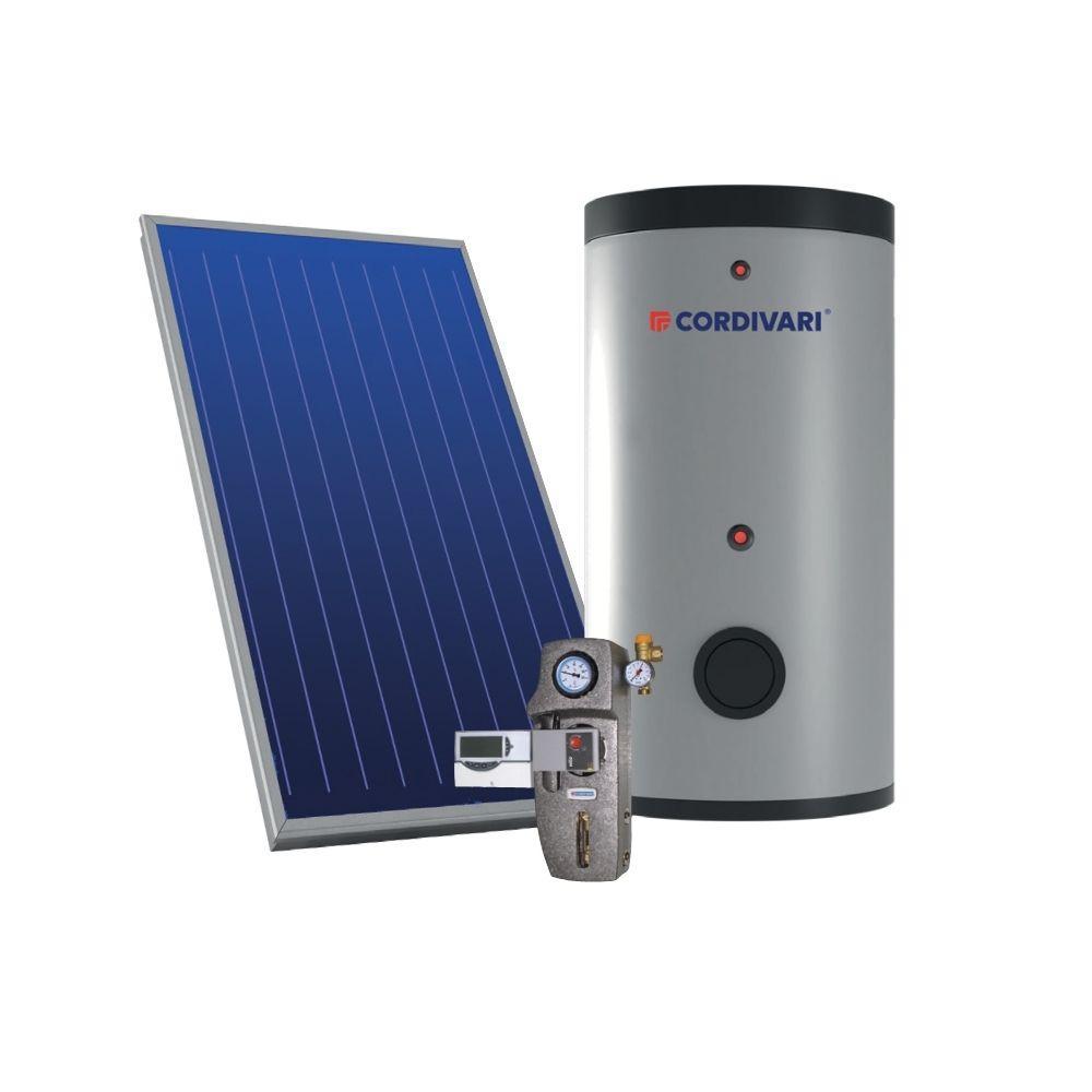 Sistema termico solare a circolazione forzata tetto a falda 2,5mq 200 litri Eco Basic B2 XL Cordivari 3410316618280