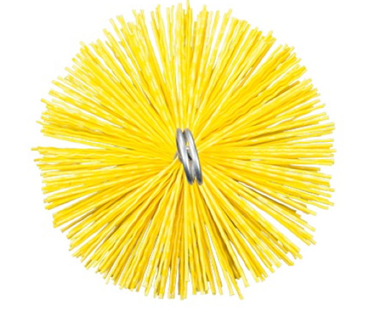 scovolo tondo in nylon giallo diametro 250 mm per pulizia canne fumarie Fraschetti