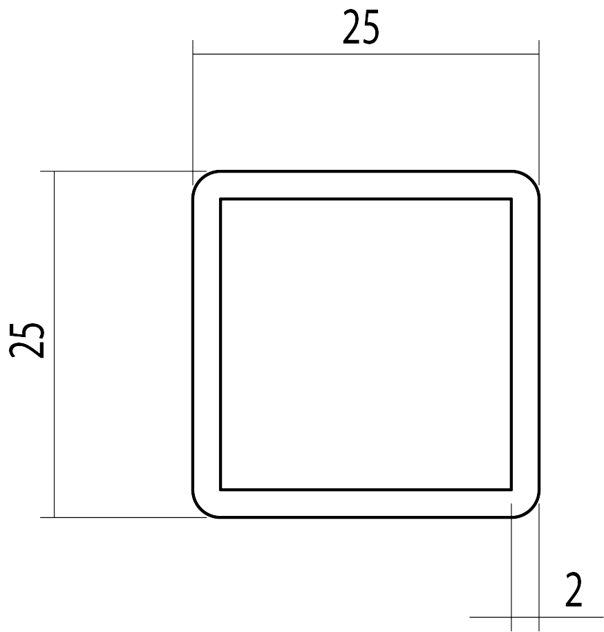 Profilo controvento per impianti fotovoltaici 25u00d725mm in acciaio zincato 200cm Contact PRC2525Z-200
