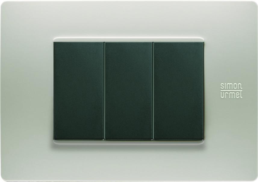 Placca 3 moduli tecnopolimero colore polvere serie Flexa Urmet 11803.PV