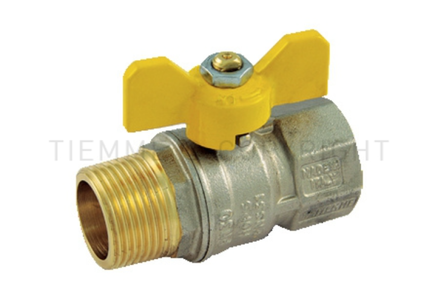 Valvole TORNADO per GAS maschio/femmina ISO7/EN 10226 con leva farfalla gialla 3/4 Tiemme 2390011