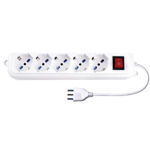 Multipresa universale uso domestico con interruttore luminoso colore bianco cavo 1.5 m  27180n