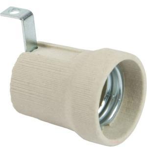 Portalampada e27 in ceramica con staffa esterna colore bianco  62836