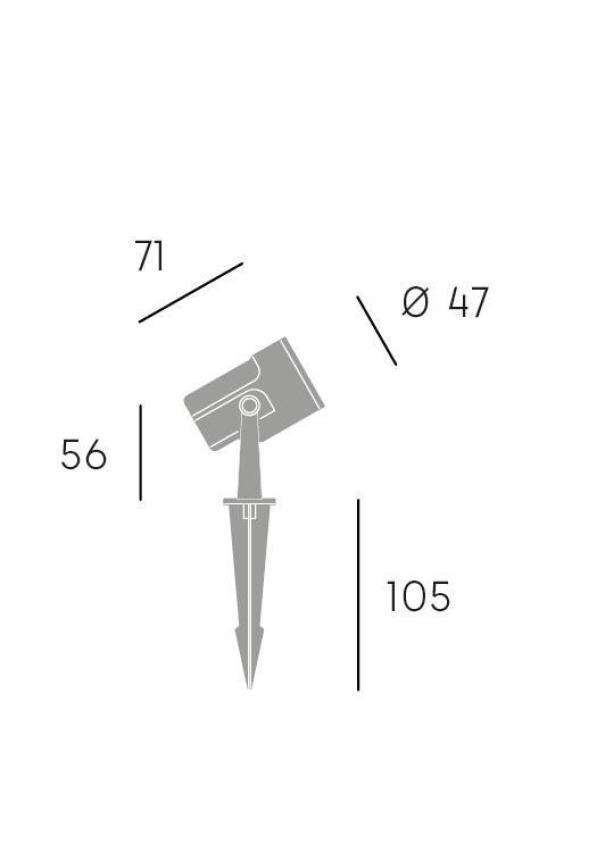 faretto led 7w esterno picchetto alluminio nero 4000k ip65 sovil flora 99401 06