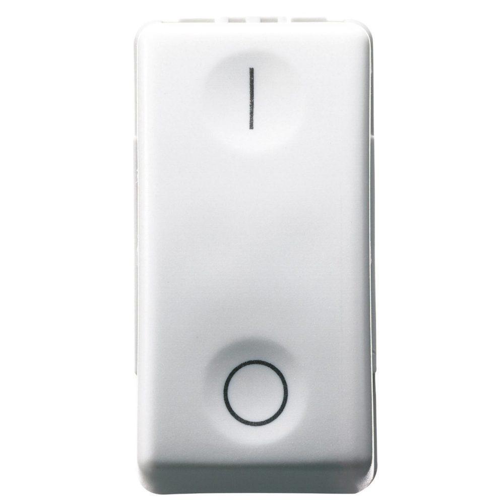 Interruttore bipolare 250v ac 16ax neutro simbolo 0/i 1 modulo system white Gewiss GW20503