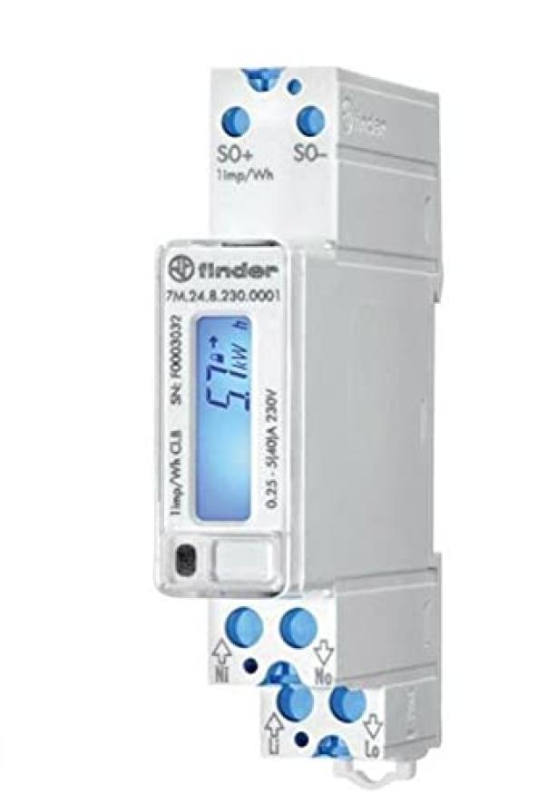 Contatore energia 40A solo kW monofase Finder 7M2482300001