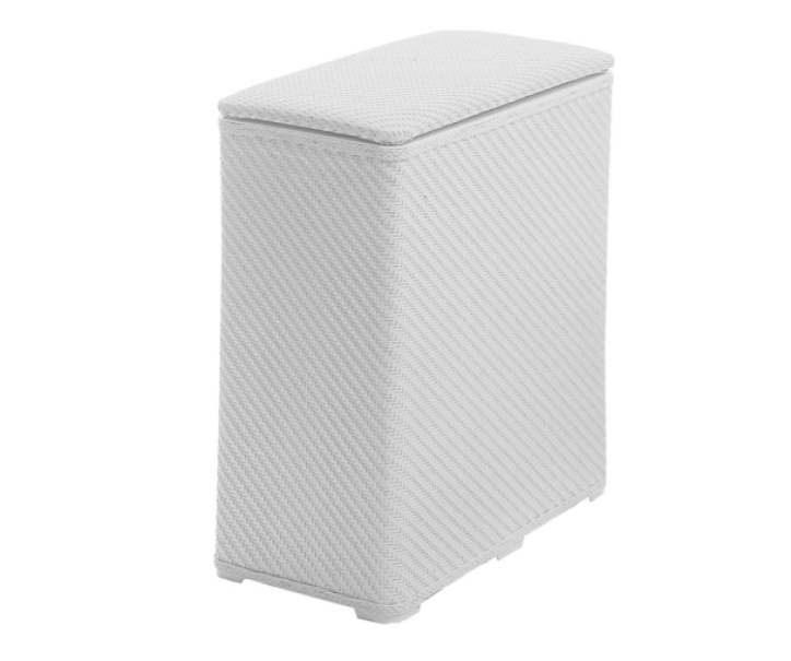 Cesto portabiancheria Ambrogio Gedy bianco resine termoplastiche