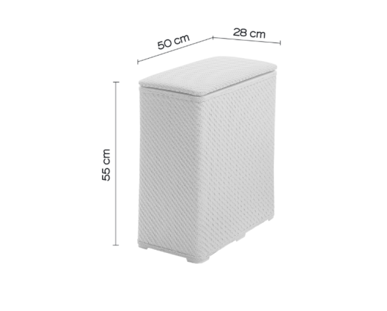 Cesto portabiancheria Ambrogio Gedy bianco resine termoplastiche