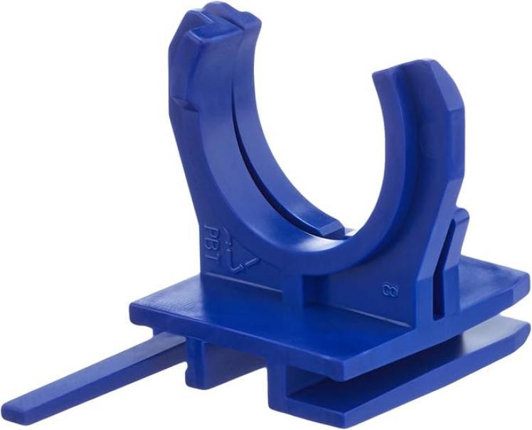 dettaglio supporto blu Geberit per fissaggio rubinetto galleggiante cassetta risciacquo Unica tipo 380