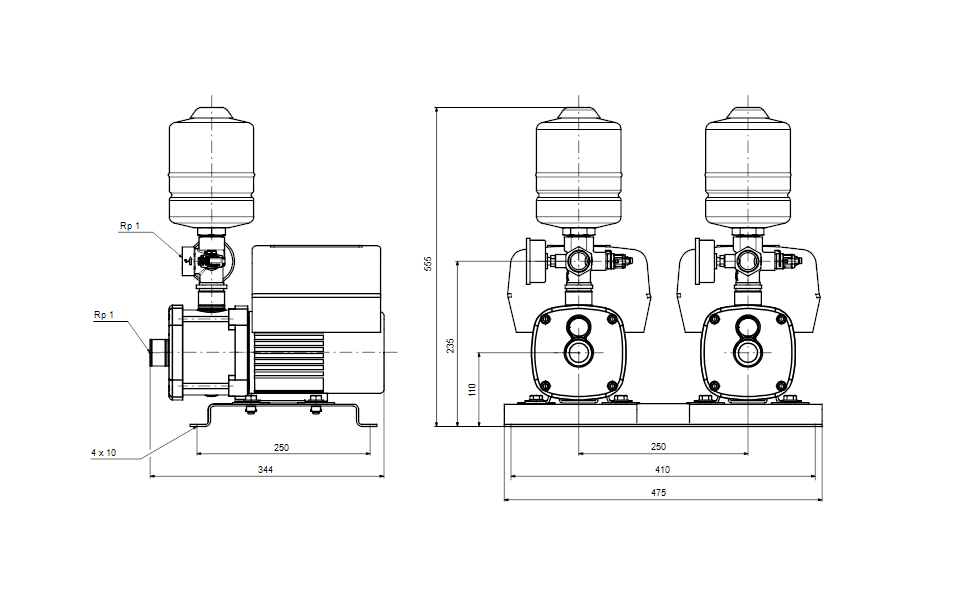 Sistema di aumento pressione CMBE TWIN 3-62 I-U-C-C-D-A Grundfos 99219420