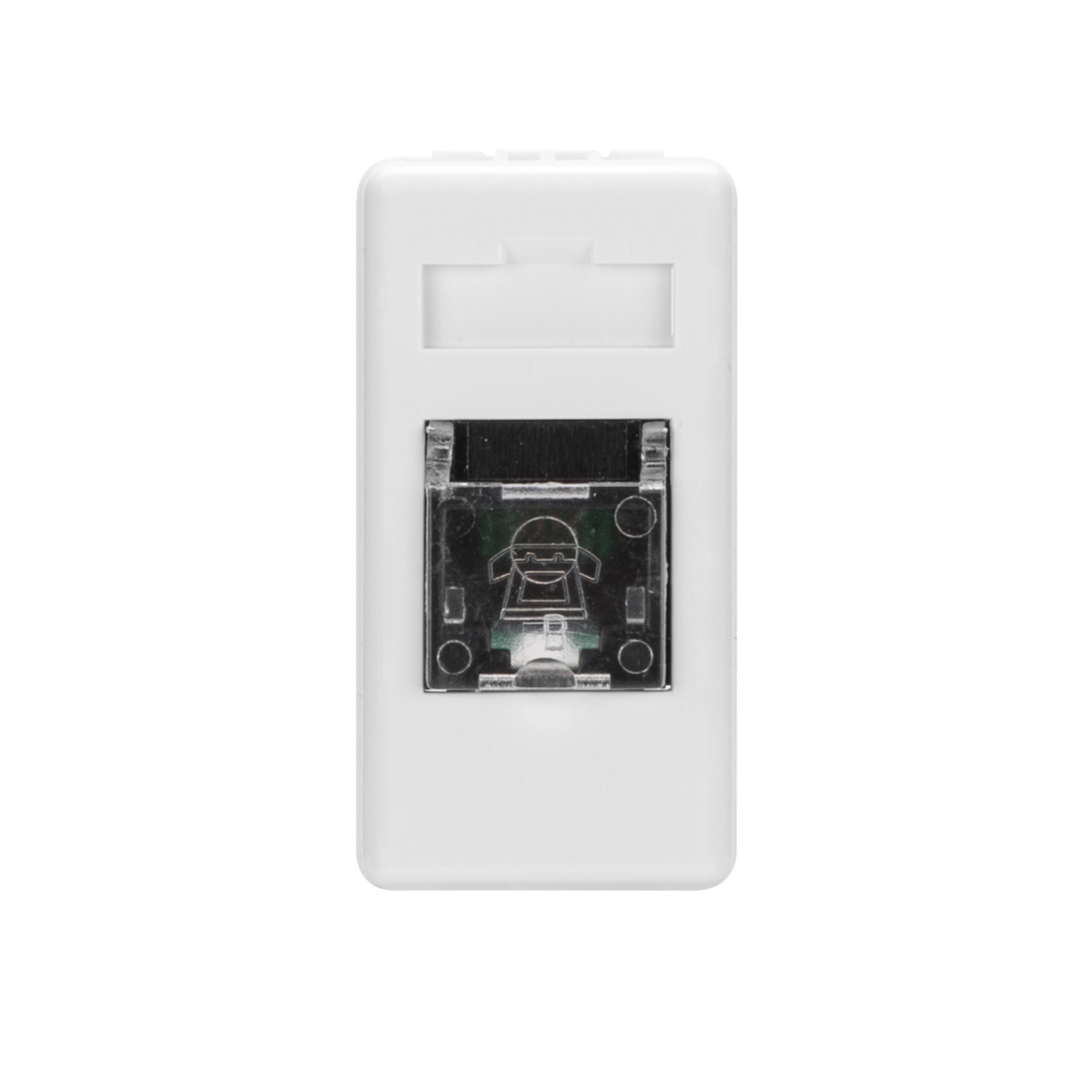 Presa/Connettore telefonica rj11 doppino twistato morsetti a vite 1 modulo system white Gewiss GW20251