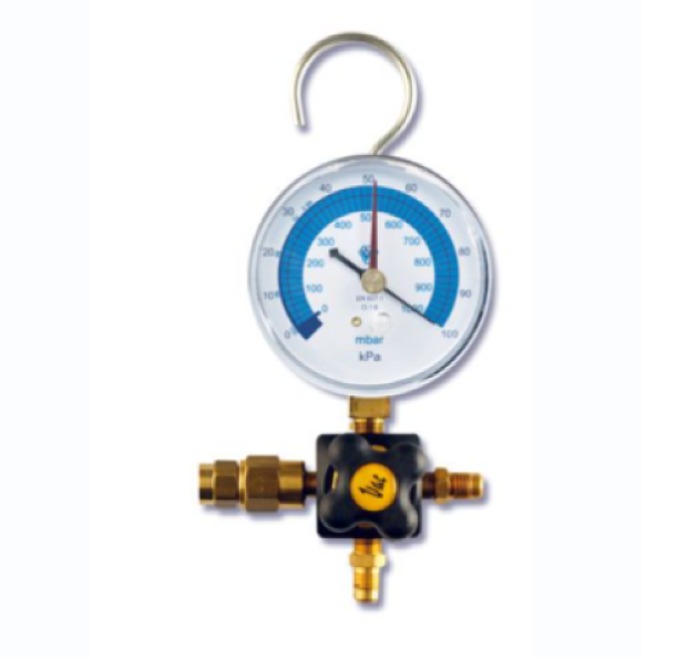 Vacuometro analogico 80u202fmm W1VPF80/4 Wigam con valvola di sicurezza e gancio