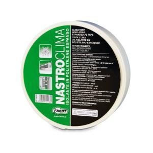 Nastro isolante adesivo 50 mm x 10 m in polietilene espanso con rete per impianti di climatizzazione facot nastro clima clima0050