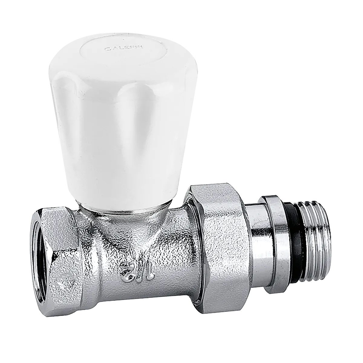 Valvola manuale per radiatori dritta per tubi in ferro 3/8 Caleffi 412302