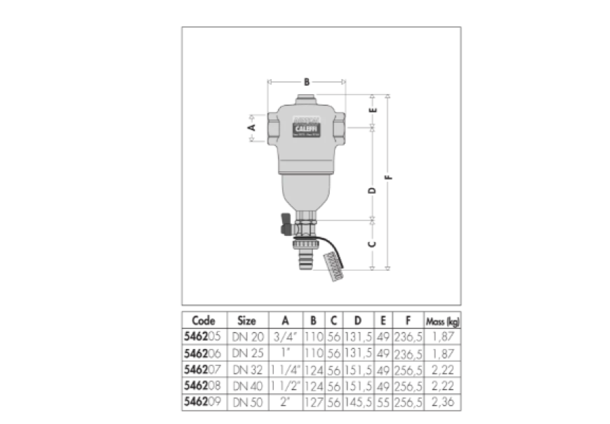 Defangatore Dirtcal D 3/4 F 10 bar Caleffi 546205