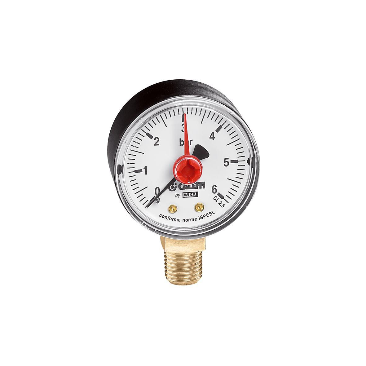 Manometro D 3/8 M attacco radiale, campo di temperatura D 80 mm 10 bar Caleffi 557710