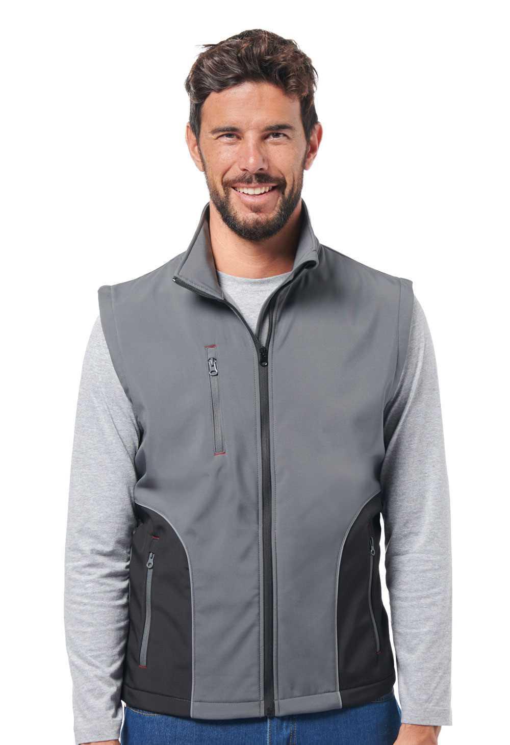 gilet da lavoro softshell waterproof grigio nero logica koala 2 taglia 2xl