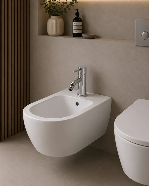 Dettaglio bocca erogazione Rubinetto bidet monocomando cromato Paini