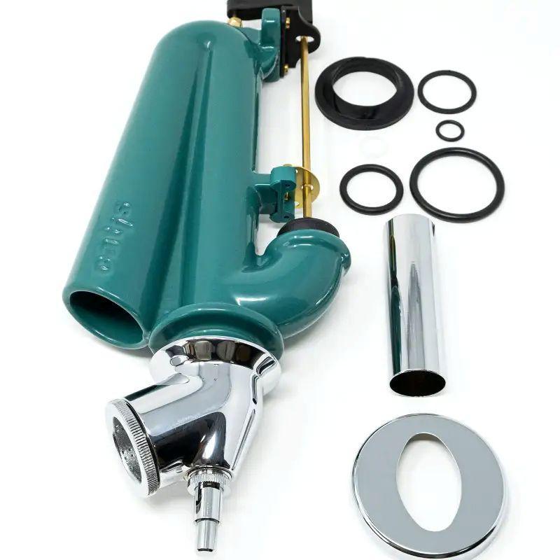 scarico wc batteria Catis New Junior vista dall alto con guarnizioni e tubo