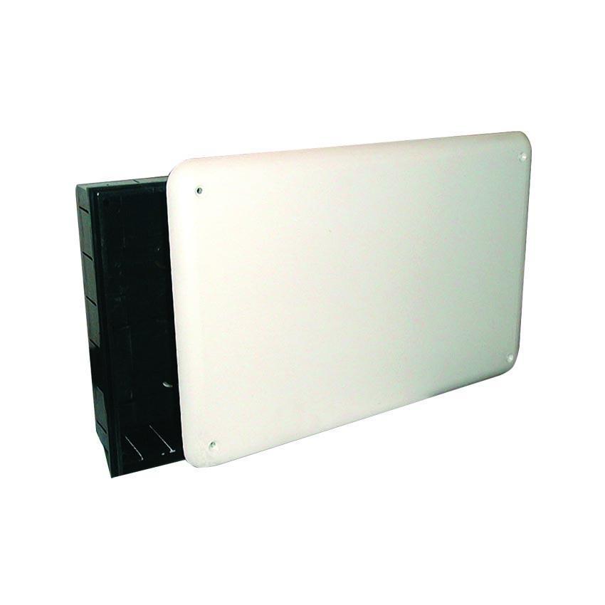 cassetta universale in plastica per collettori da incasso con coperchio bianco antiurto