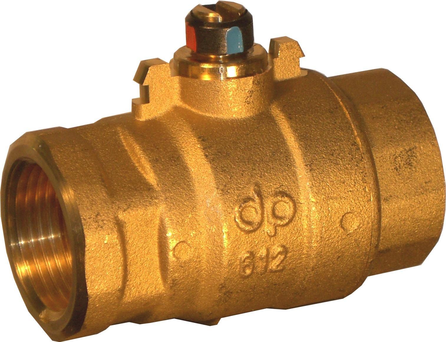 Valvola a sfera ottone 2 vie filettata femmina De Pala per impianti idraulici