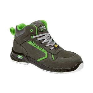 Scarpe antinfortunistiche alte s3s fo sr esd pelle nabuk grigio verde  borneo2 taglia 44