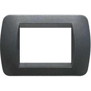 Placca livinglight 3 moduli 80x119mm colore acciaio scuro  l4803pa