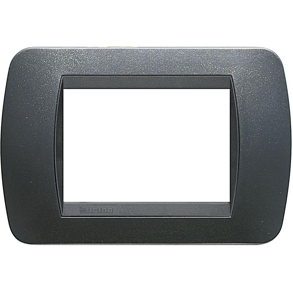 Placca Livinglight 3 moduli 80x119mm colore Acciaio scuro Bticino L4803PA