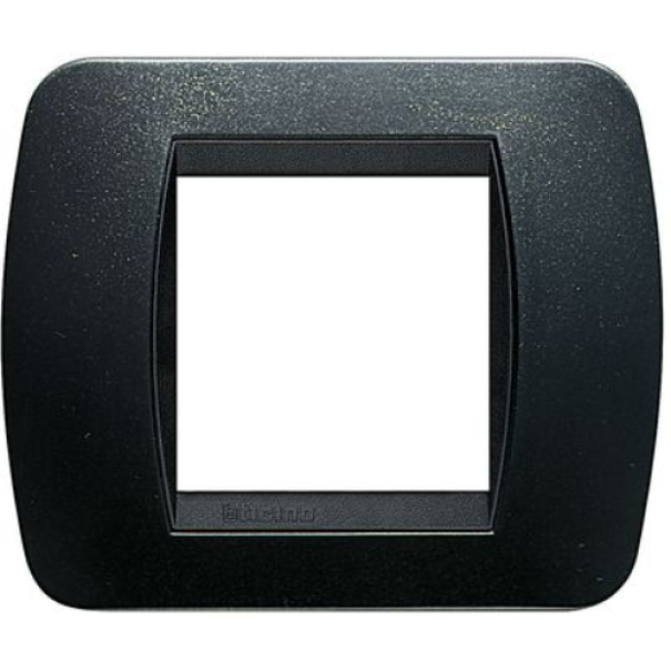 Placca Livinglight 2 moduli 80x93 mm Acciaio Scuro Bticino L4802PA