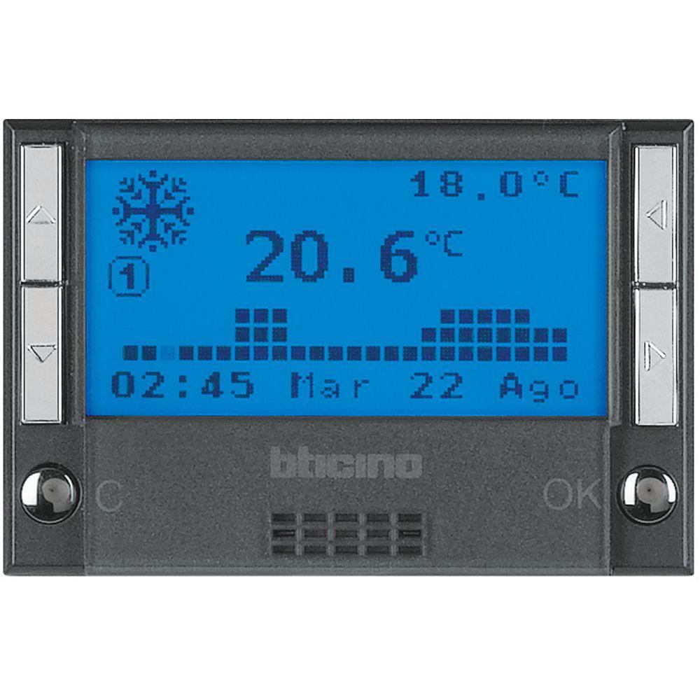 Cronotermostato da incasso  giornaliero/settimanale colore Antracite Axolute Bticino HS4451