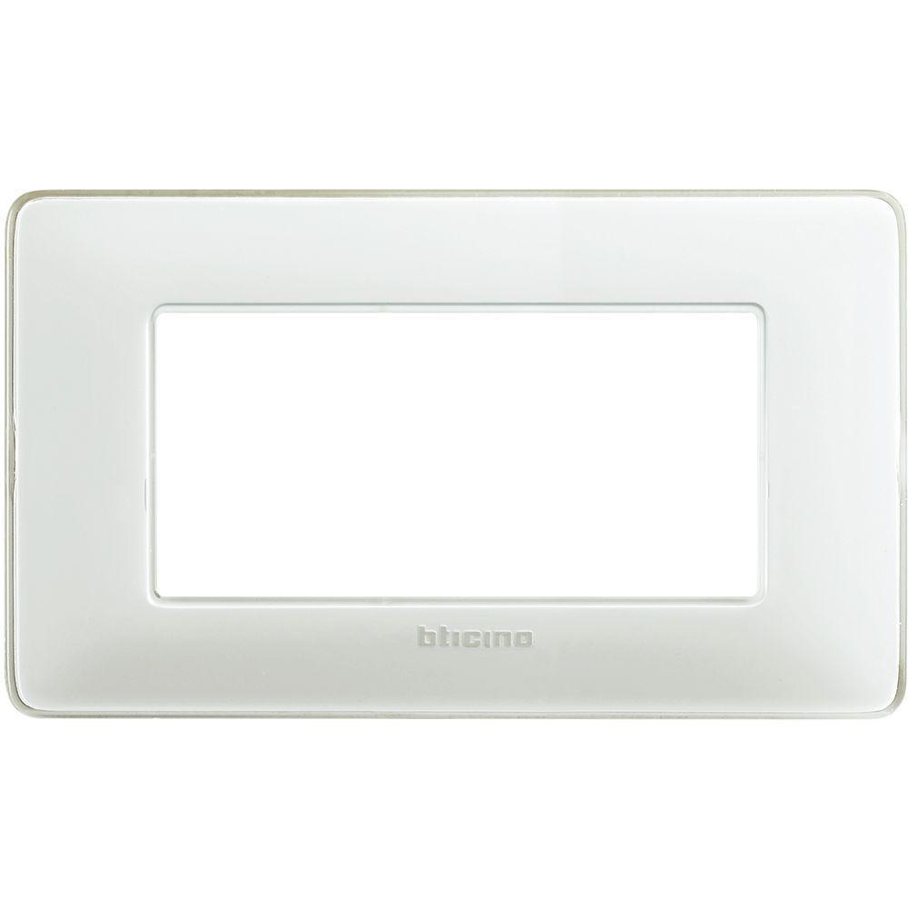 Placca Matix 4 moduli 84x143.7 mm Ghiaccio Bticino AM4804CBN