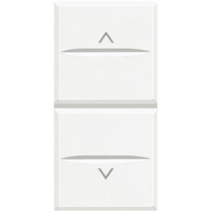 Pulsante doppio 1p no + 1p no 10a 250 vac interbloccato bianco  hd4037