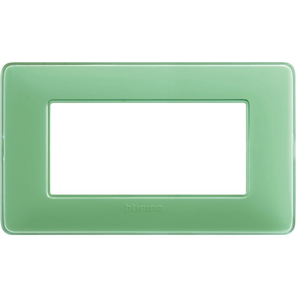 Placca Matix 4 moduli 84x143.7 mm Te Verde Bticino AM4804CVC