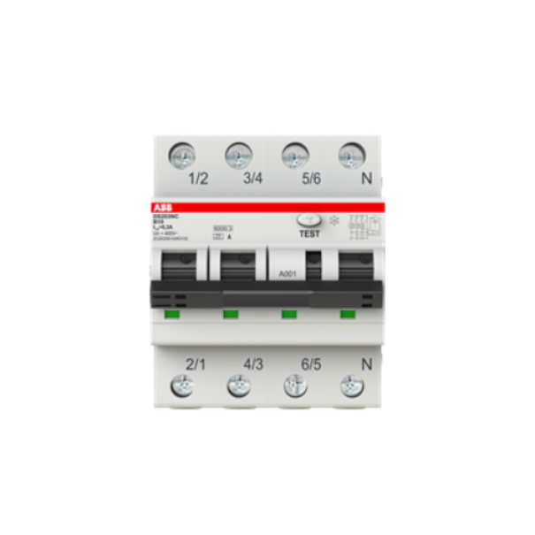 Interruttore differenziale DS203NC  6 KA 3P+N AC C10 30MA ABB DS3NC10AC30