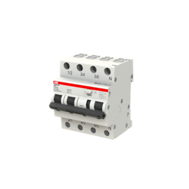 Interruttore differenziale DS203NC  6 KA 3P+N AC C10 30MA ABB DS3NC10AC30