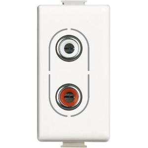 Presa audio matix 2 connettori rca bianco  am4281