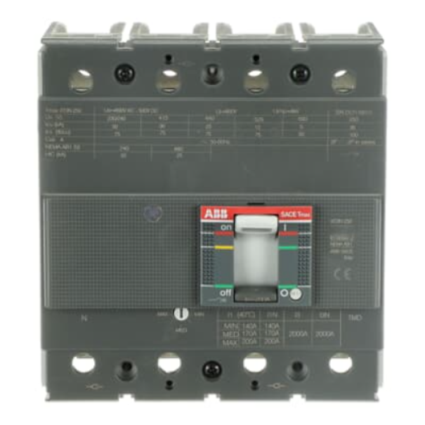 Interruttore tetrapolare XT3N 250 TMD 200-2000 4p FF ABB XT3N200TMDN