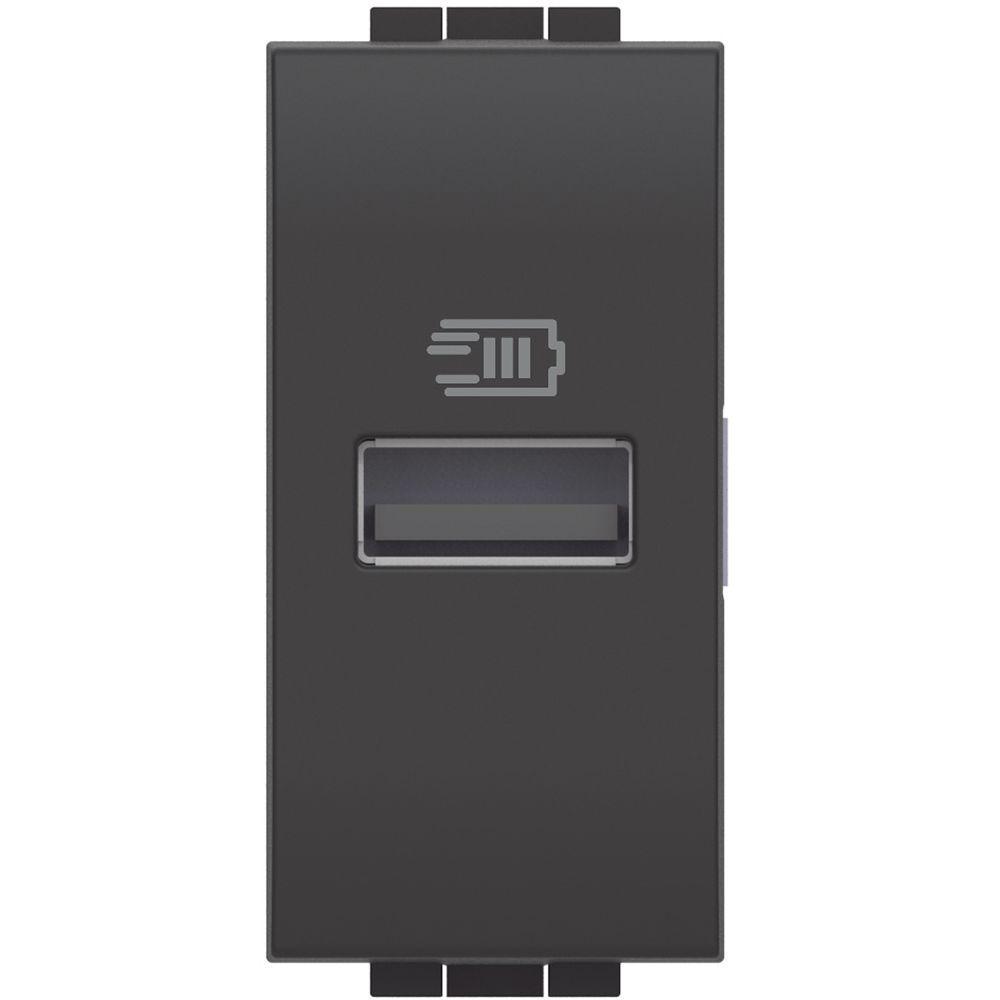 Caricatore USB Livinglight con tensione 5 Vdc Tipo A 1 modulo Antracite Bticino L4191A ufeff