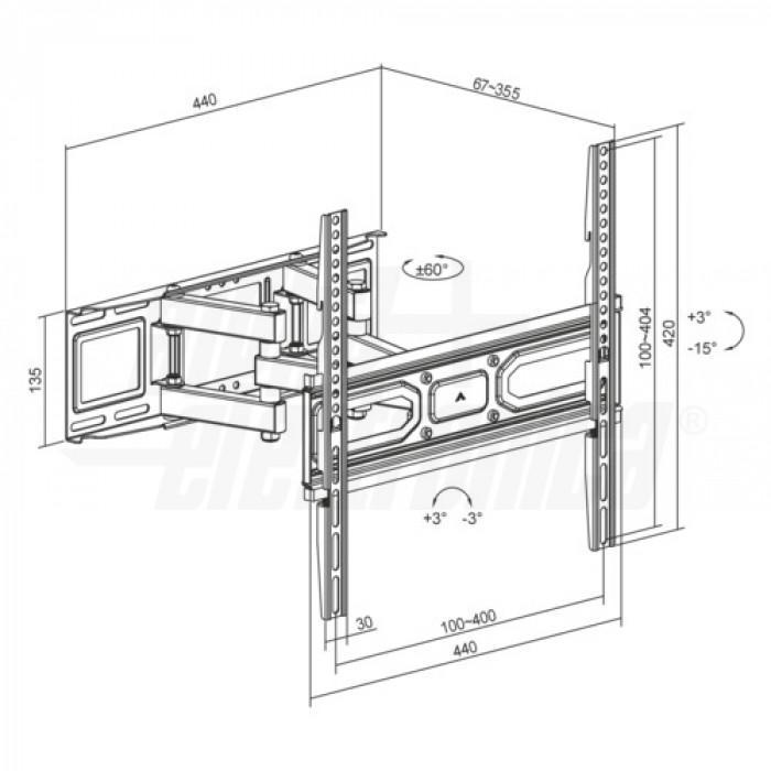 supporto tv orientabile inclinabile 32 70 alpha elettronica su327021