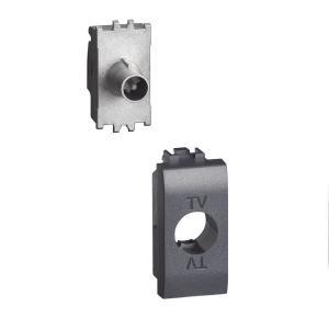 Presa tv coassiale diretta 1 modulo livinglight nero  l4202dn