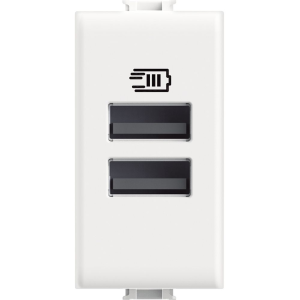 Caricatore usb con due porte tipo a+a 15w 1 modulo  am4191aa ﻿