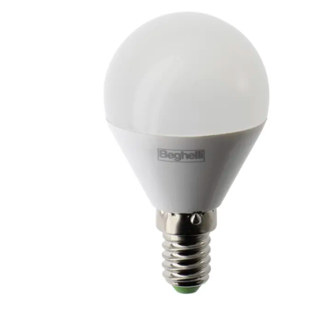 Lampadina LED E14 5W 3000K 470lm Beghelli ElplastLED Sfera 56824
