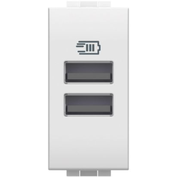 Caricatore USB con 2 prese USB A A 15 W 100-240 VAC 1 modulo Bticino N4191AA