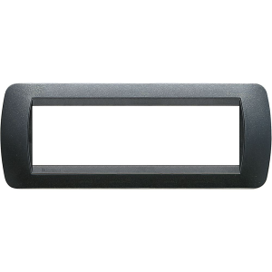 Placca living international 7 moduli 80x206 mm acciaio scuro  l4807pa