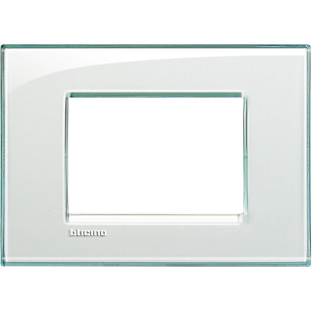 Placca quadra Acquamarina Livinglight 3 moduli Bticino LNA4803KA