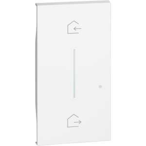 Cover illuminabile living now simbolo entra ed esci per comando scenario wireless 2 moduli bianco  kw40m2
