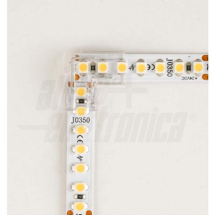 connettore angolo pcb 8mm strisce led cob smd alpha elettronica